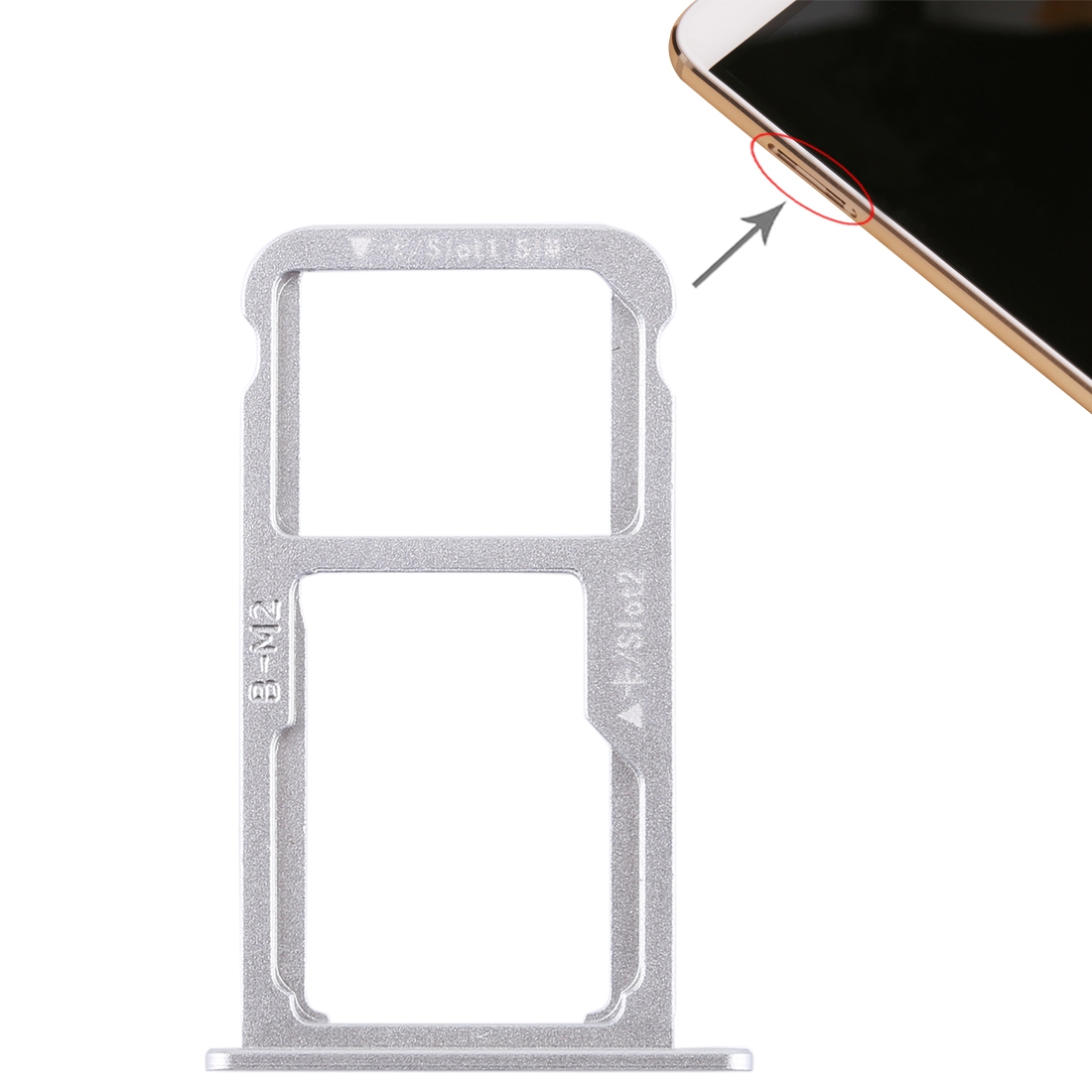Huawei G9 Plus Silver SIM Card Tray Replacement - Image 5
