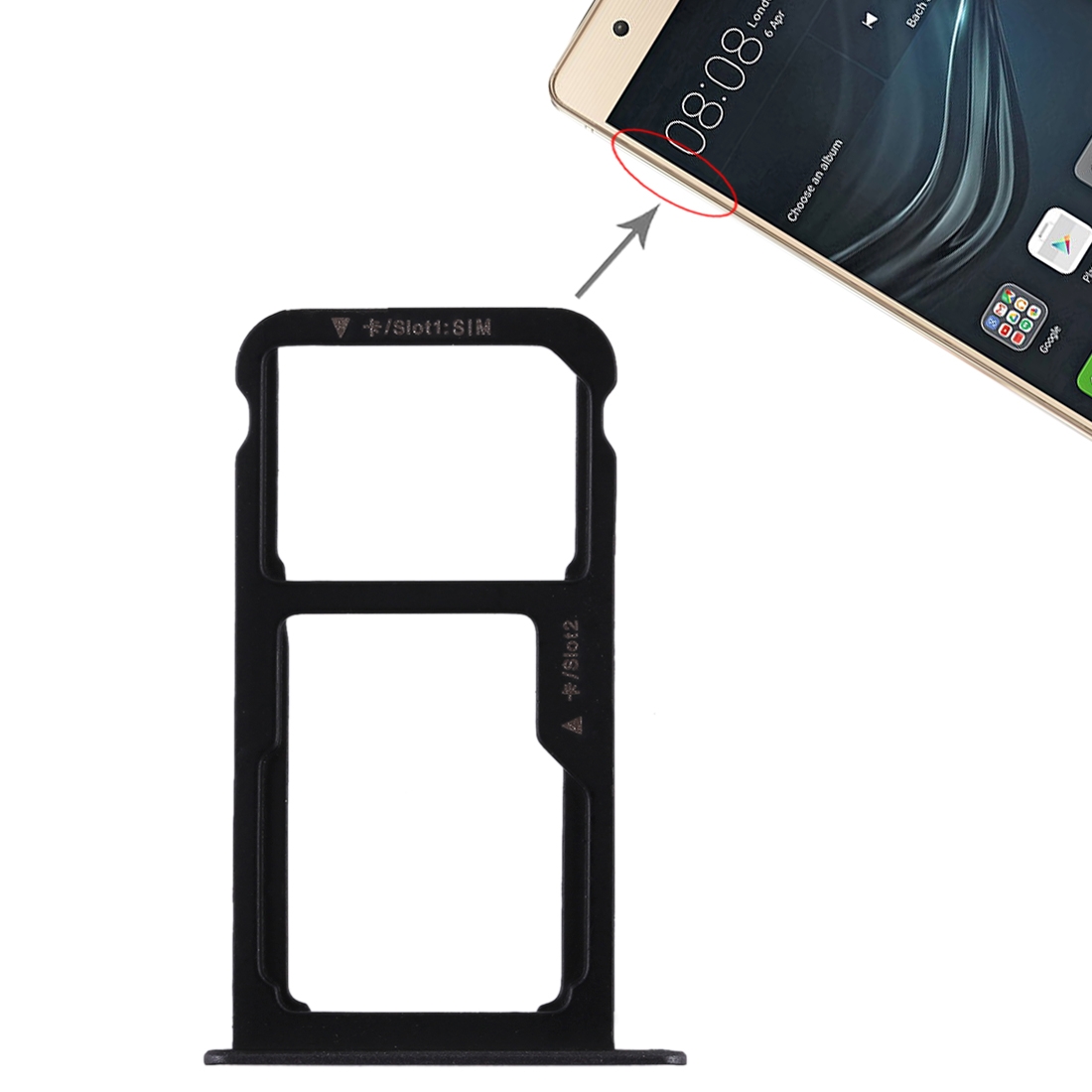 Huawei P9 Lite Black SIM Card Tray Replacement - Image 5
