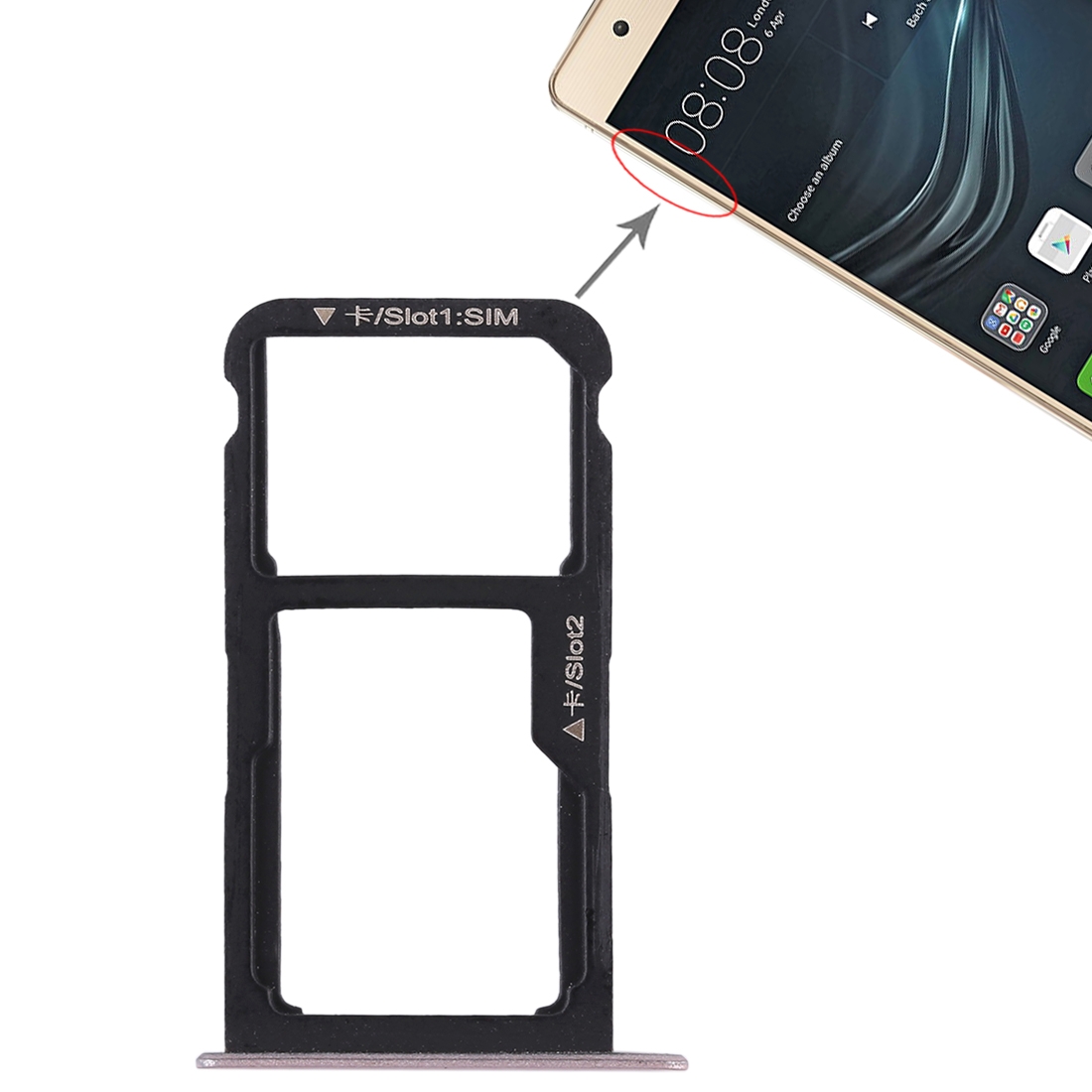 Huawei P9 Lite Pink SIM Card Tray Replacement - Image 5