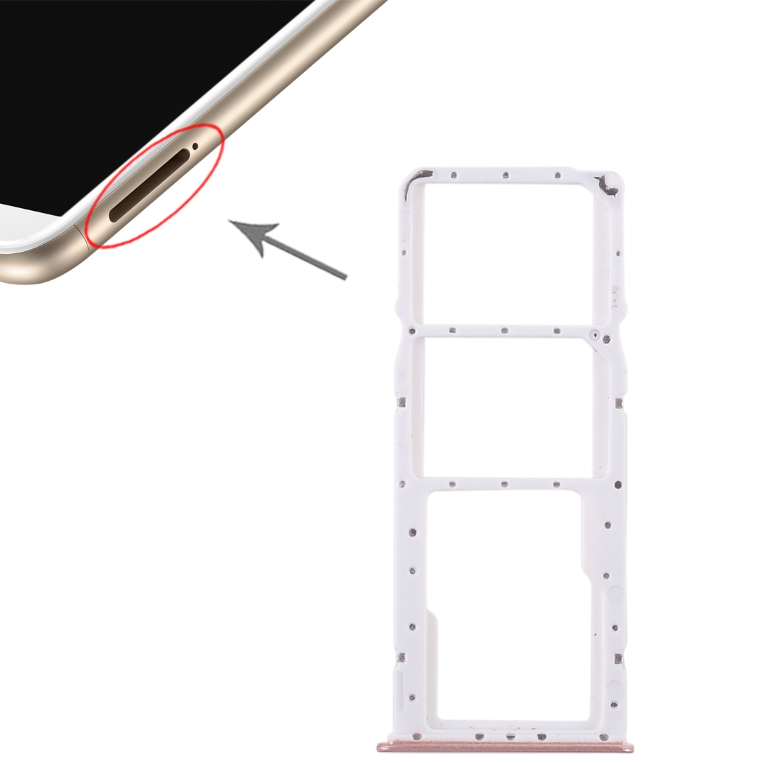Huawei Enjoy 8 Plus Pink SIM Card Tray Replacement - Image 5