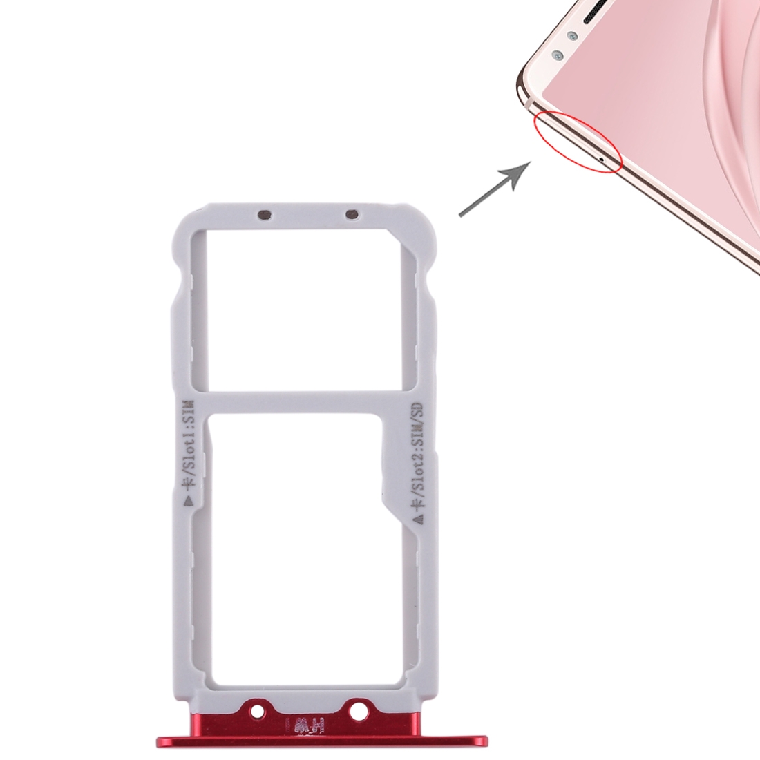 Huawei Nova 2s Red SIM Card Tray Replacement - Image 5