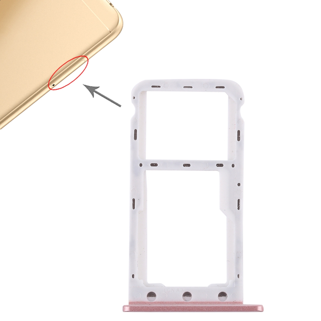 Huawei Enjoy 7 Pink SIM Card Tray Replacement - Image 5