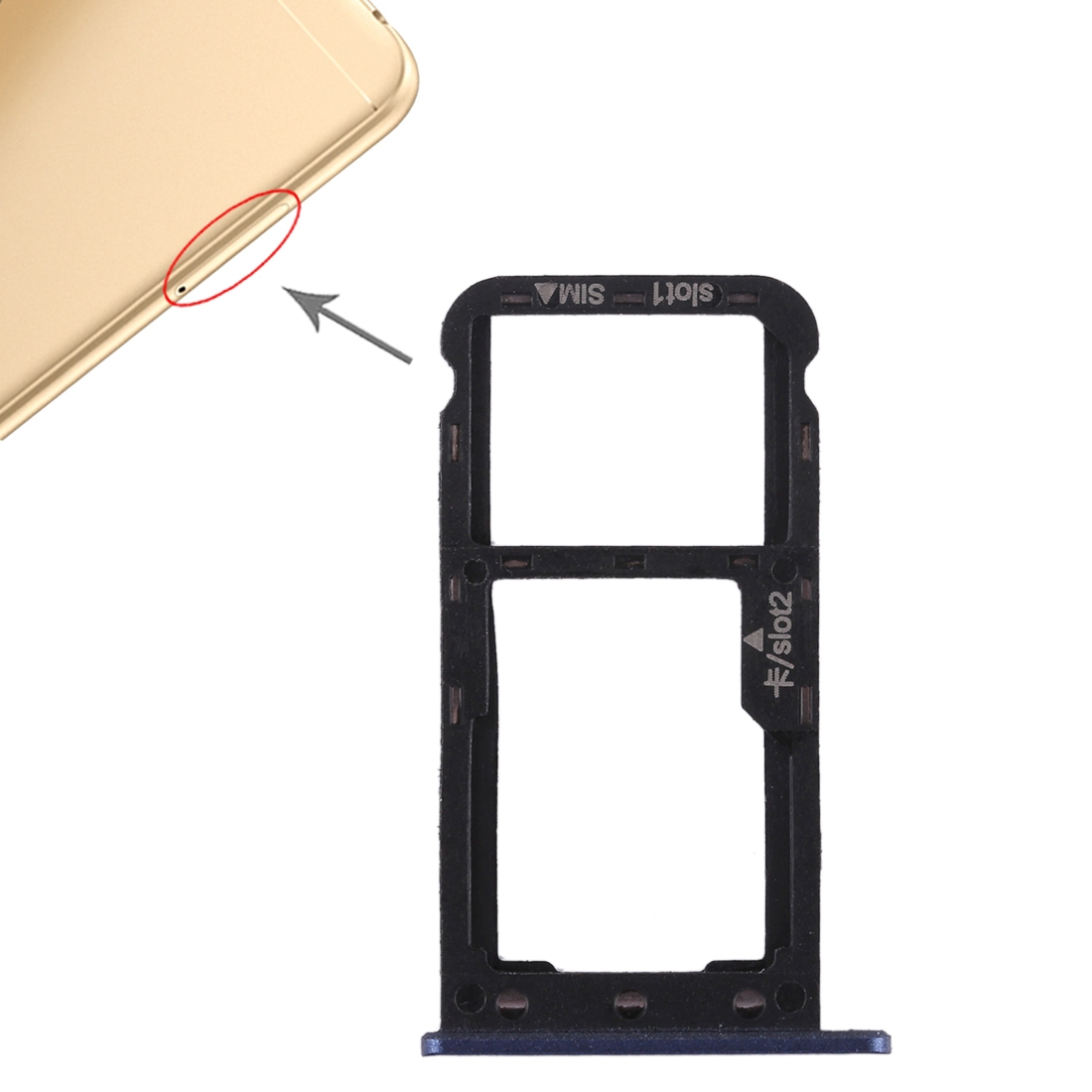 Huawei Enjoy 7 Blue SIM Card Tray Replacement - Image 5