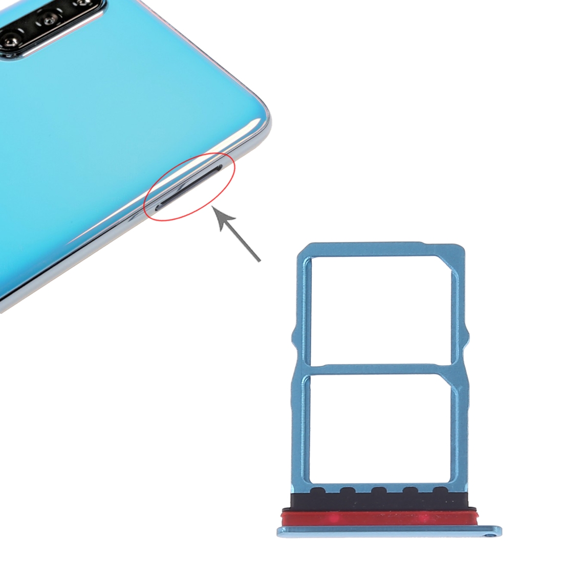 Huawei P30 Blue SIM Card Tray Replacement - Image 4