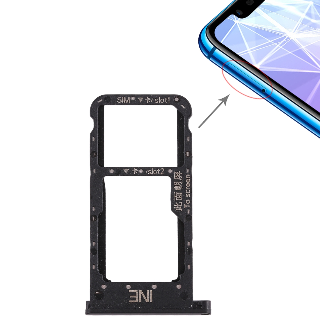 Huawei Nova 3i Black SIM Card Tray Replacement - Image 4