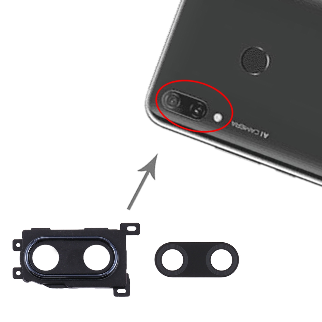 Huawei Enjoy 9 Plus Black Camera Lens Cover Replacement - Image 4