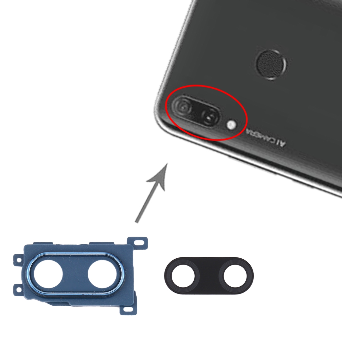 Huawei Enjoy 9 Plus Blue Camera Lens Cover Replacement - Image 4