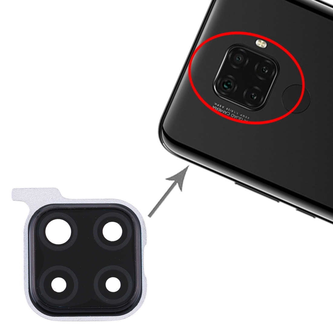 Huawei Nova 5i Pro Black Camera Lens Cover Replacement - Image 4