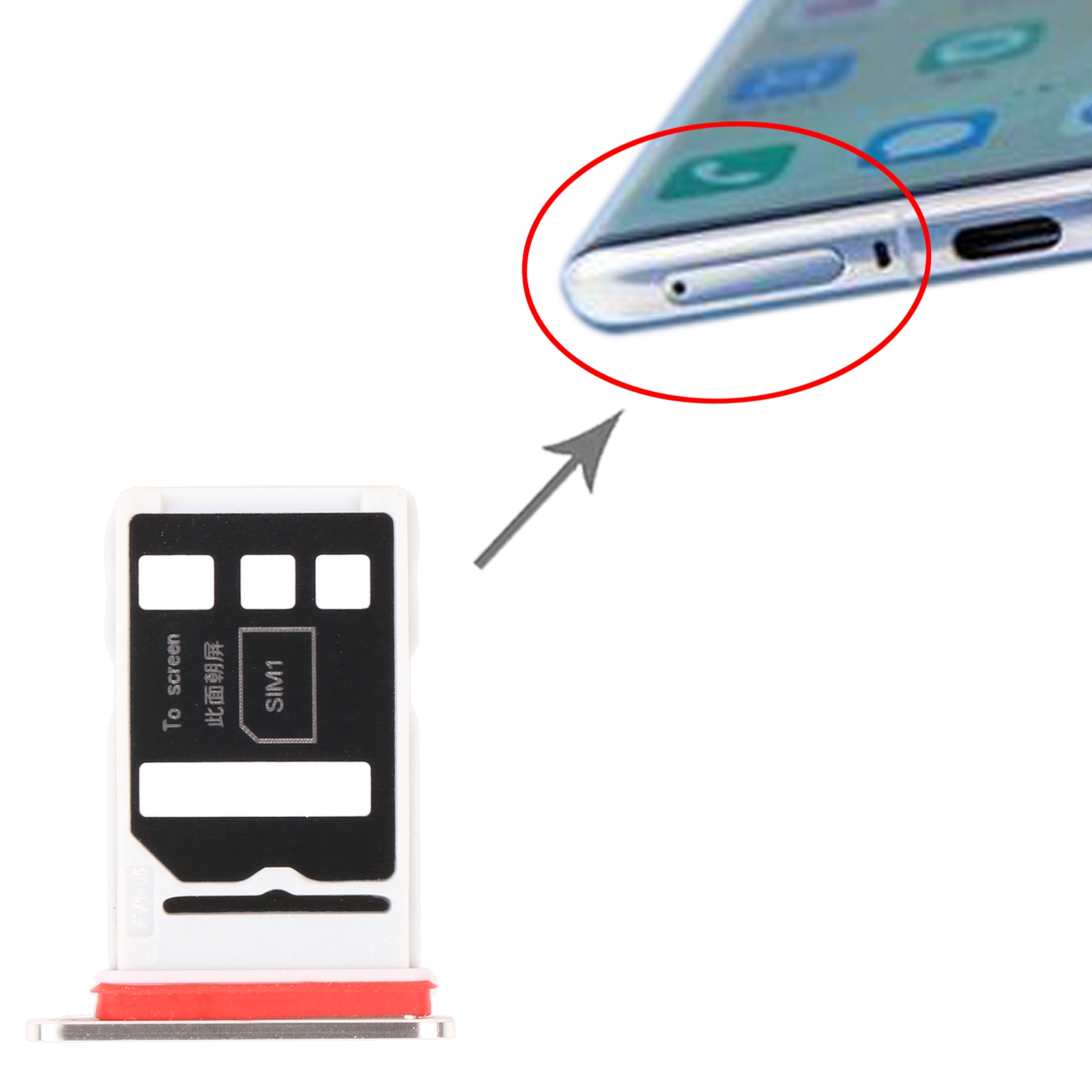Huawei Nova 8 Pro 5G Silver SIM Card Tray Replacement - Image 3