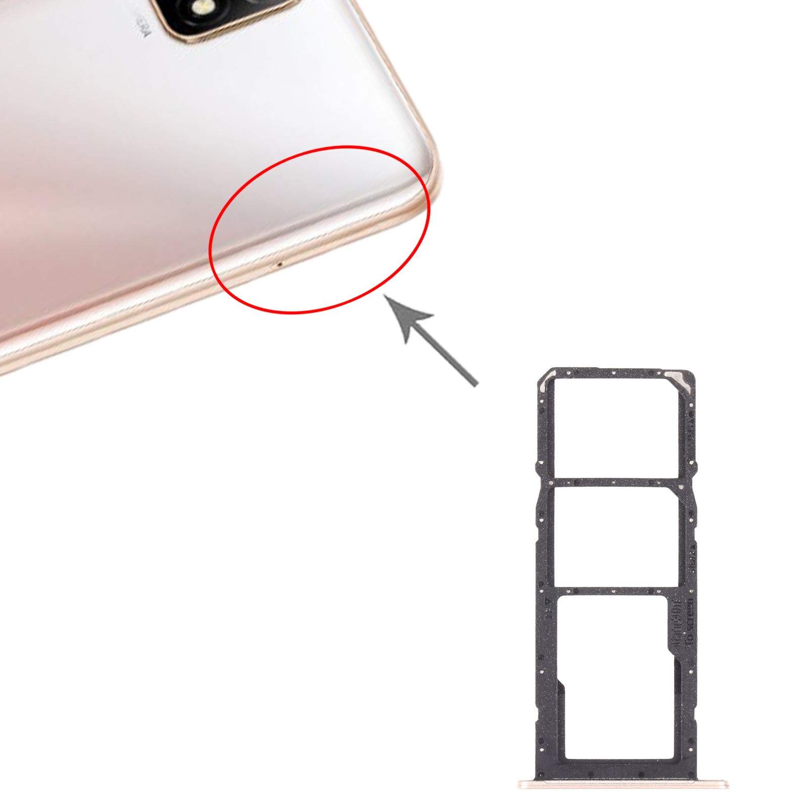 Huawei Enjoy 20 SE Gold SIM Card Tray Replacement - Image 3