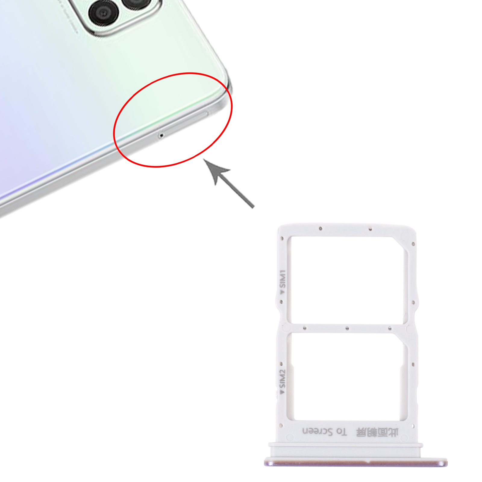 Huawei Nova 8 SE Purple SIM Card Tray Replacement - Image 3