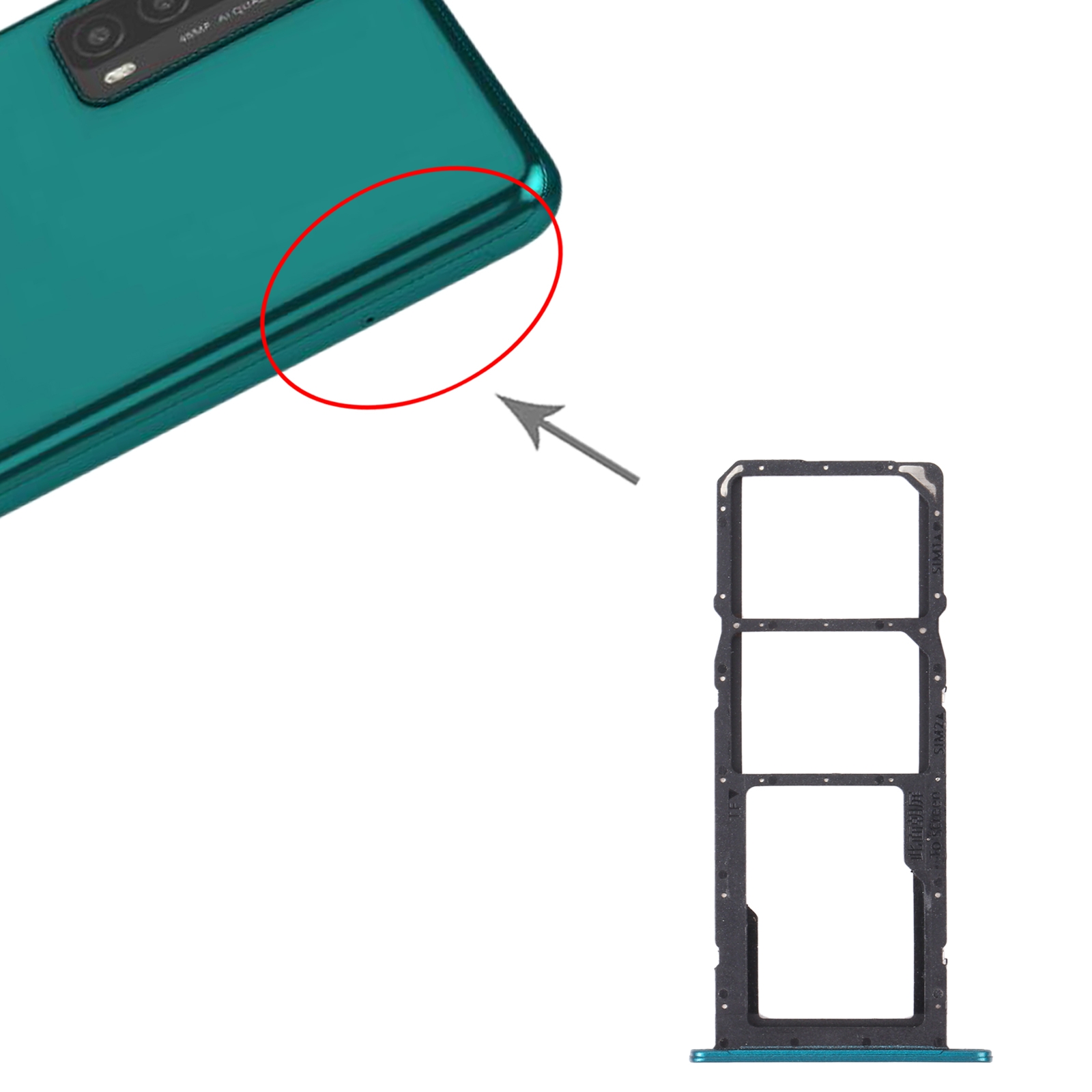 Huawei Y7a Green SIM Card Tray Replacement - Image 3