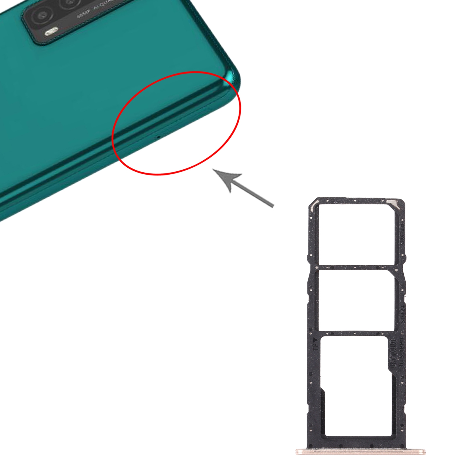 Huawei Y7a Gold SIM Card Tray Replacement - Image 3