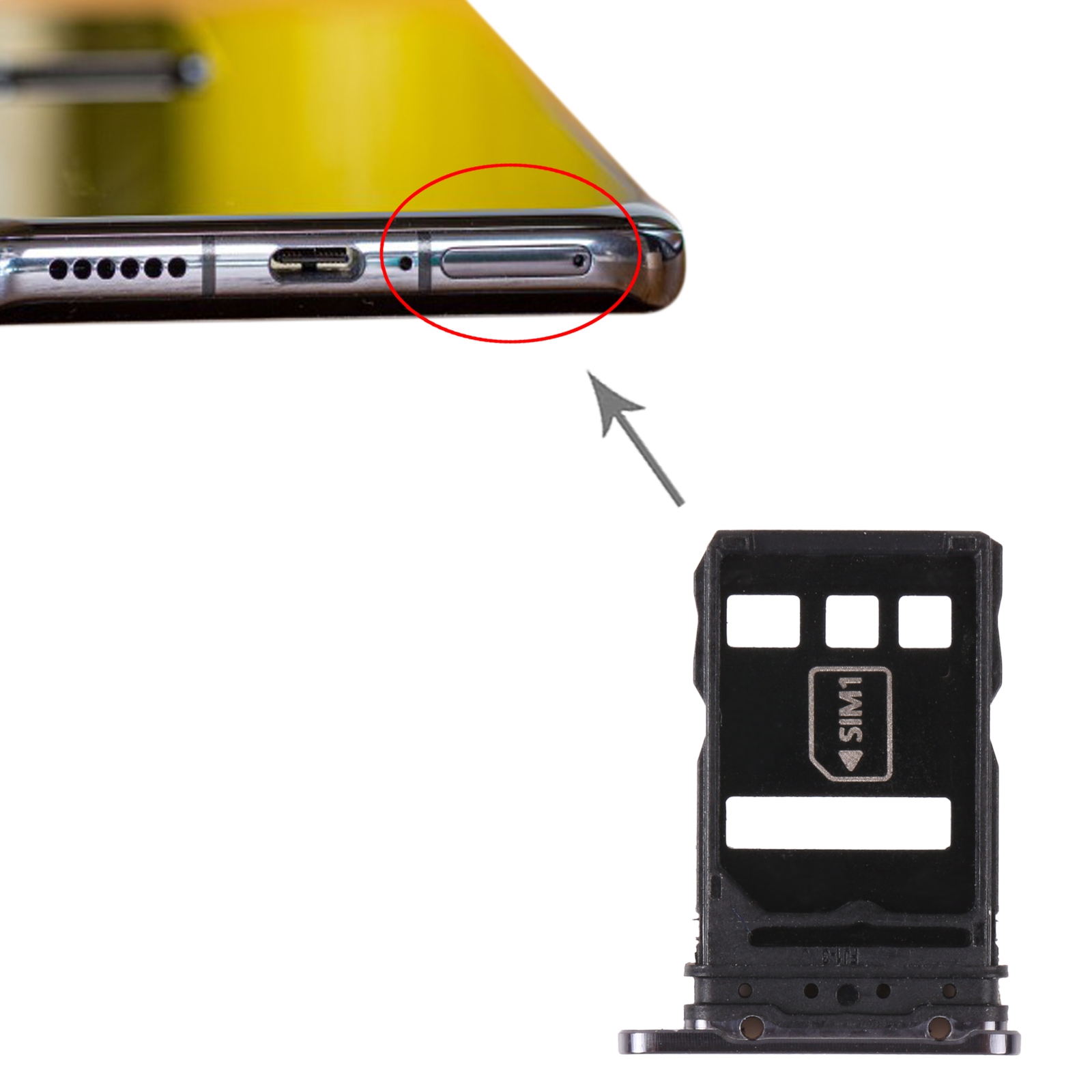 Huawei P40 Pro+ Black SIM Card Tray Replacement - Image 3