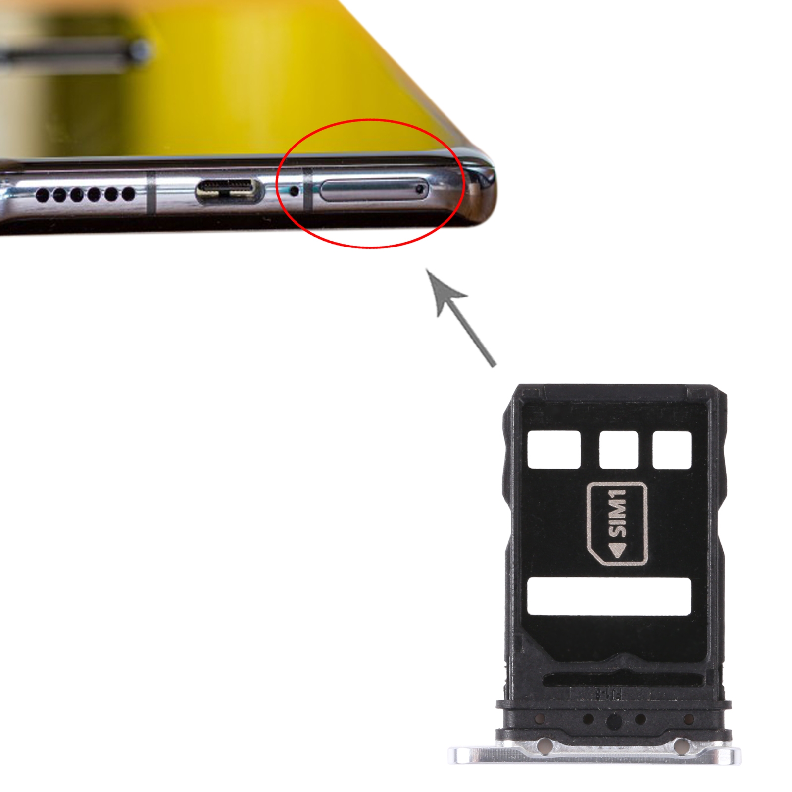 Huawei P40 Pro+ Silver SIM Card Tray Replacement - Image 3