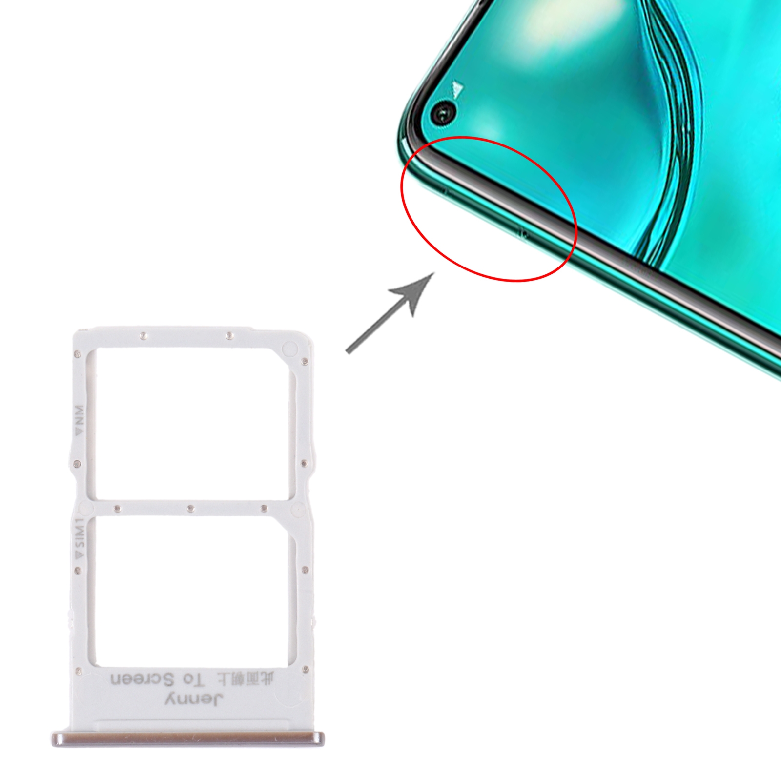 Huawei Nova 7i Silver SIM Card Tray Replacement - Image 3