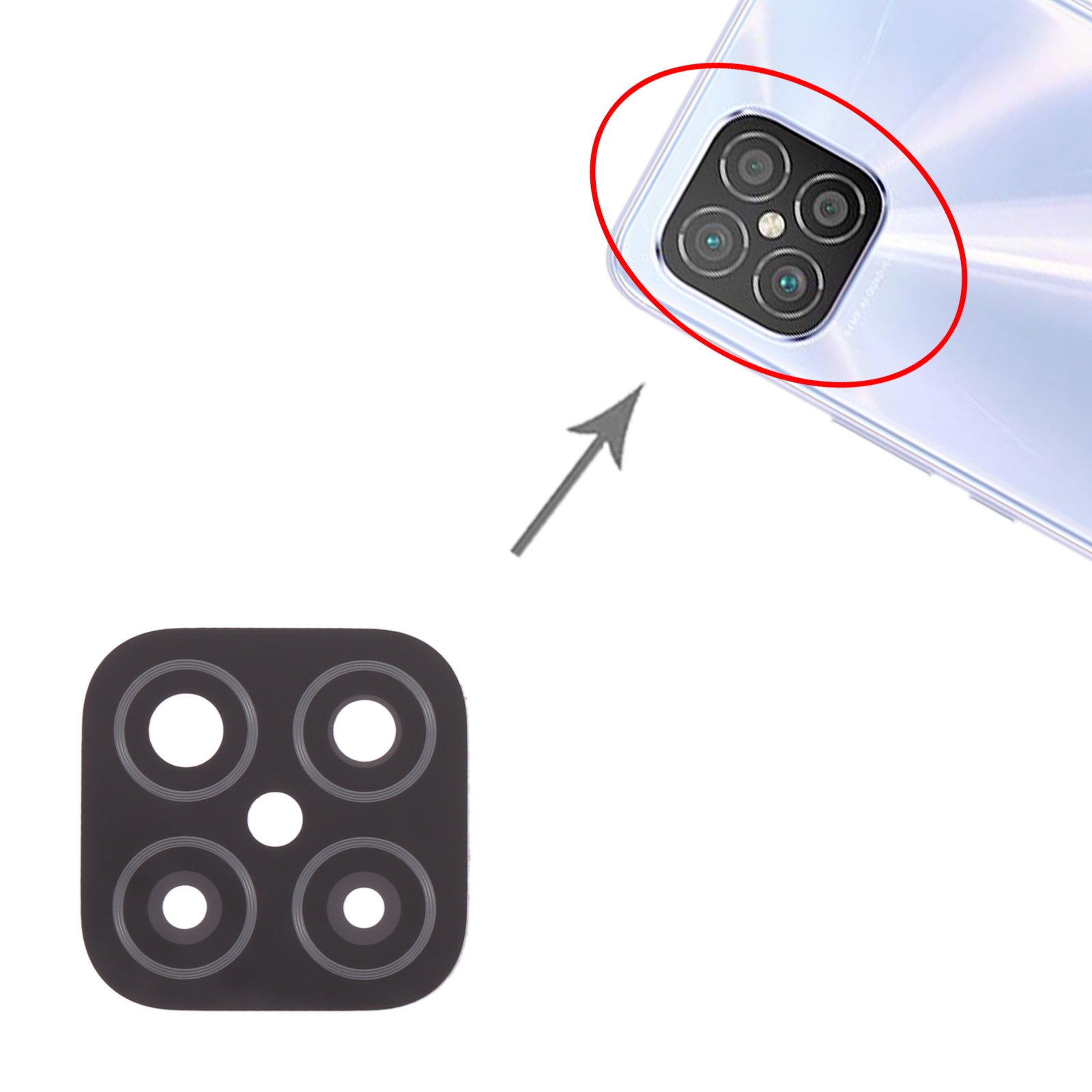 Huawei Nova 8 SE Black Camera Lens Replacement - Image 3