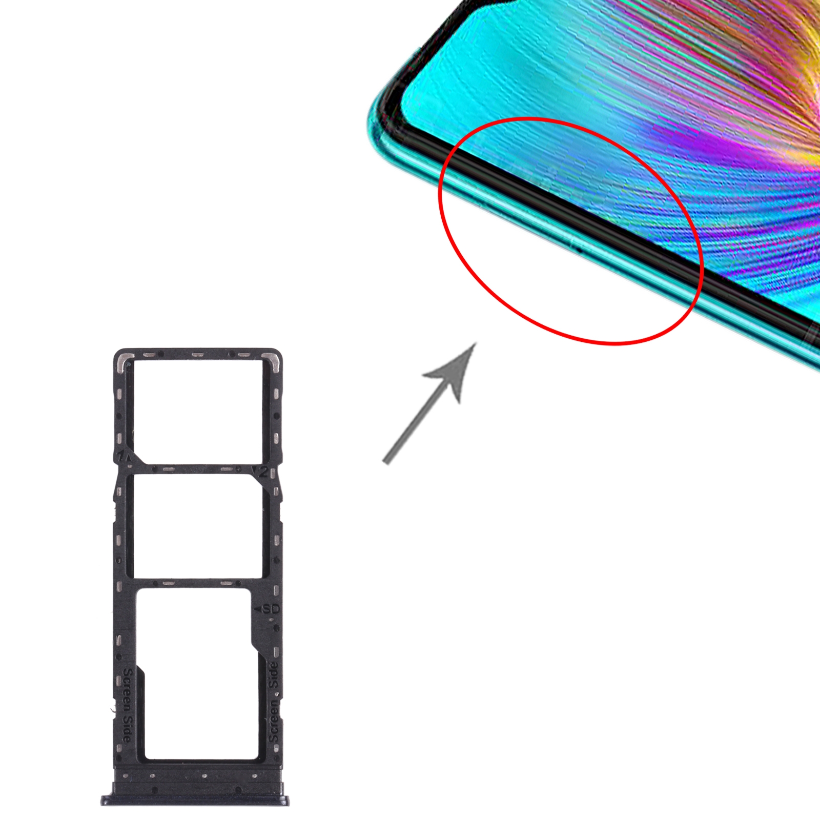 Infinix Hot 9 Play X680 Black SIM Card Tray Replacement - Image 3