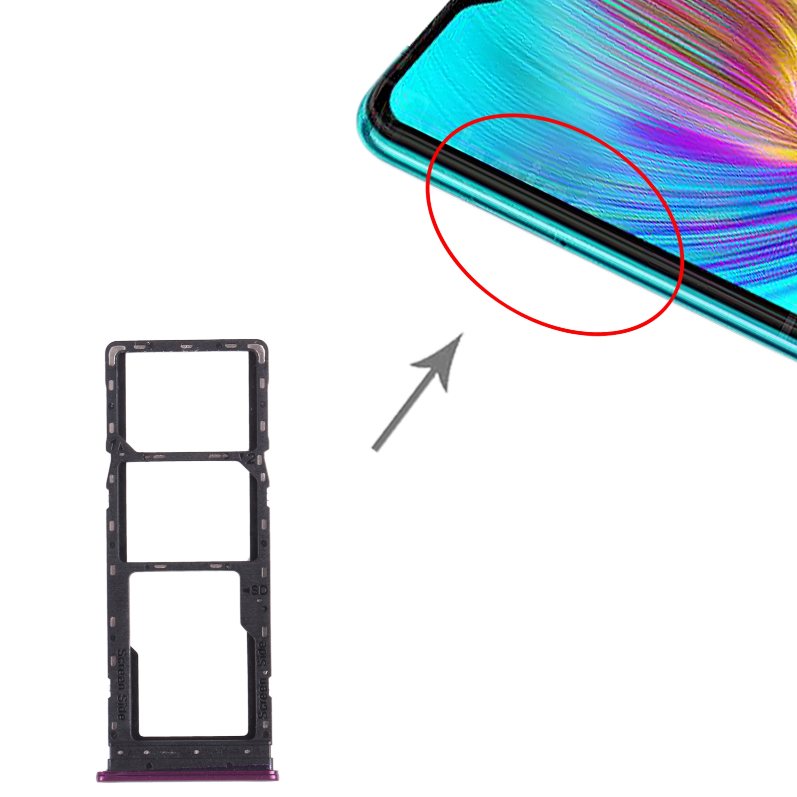Infinix Hot 9 Play X680 Purple SIM Card Tray Replacement - Image 3