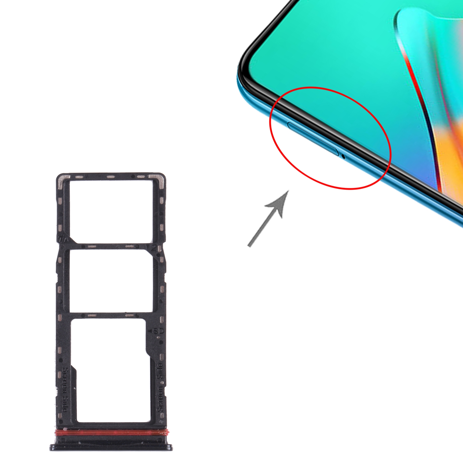 Infinix Hot 10 Play X688B Black SIM Card Tray Replacement - Image 3