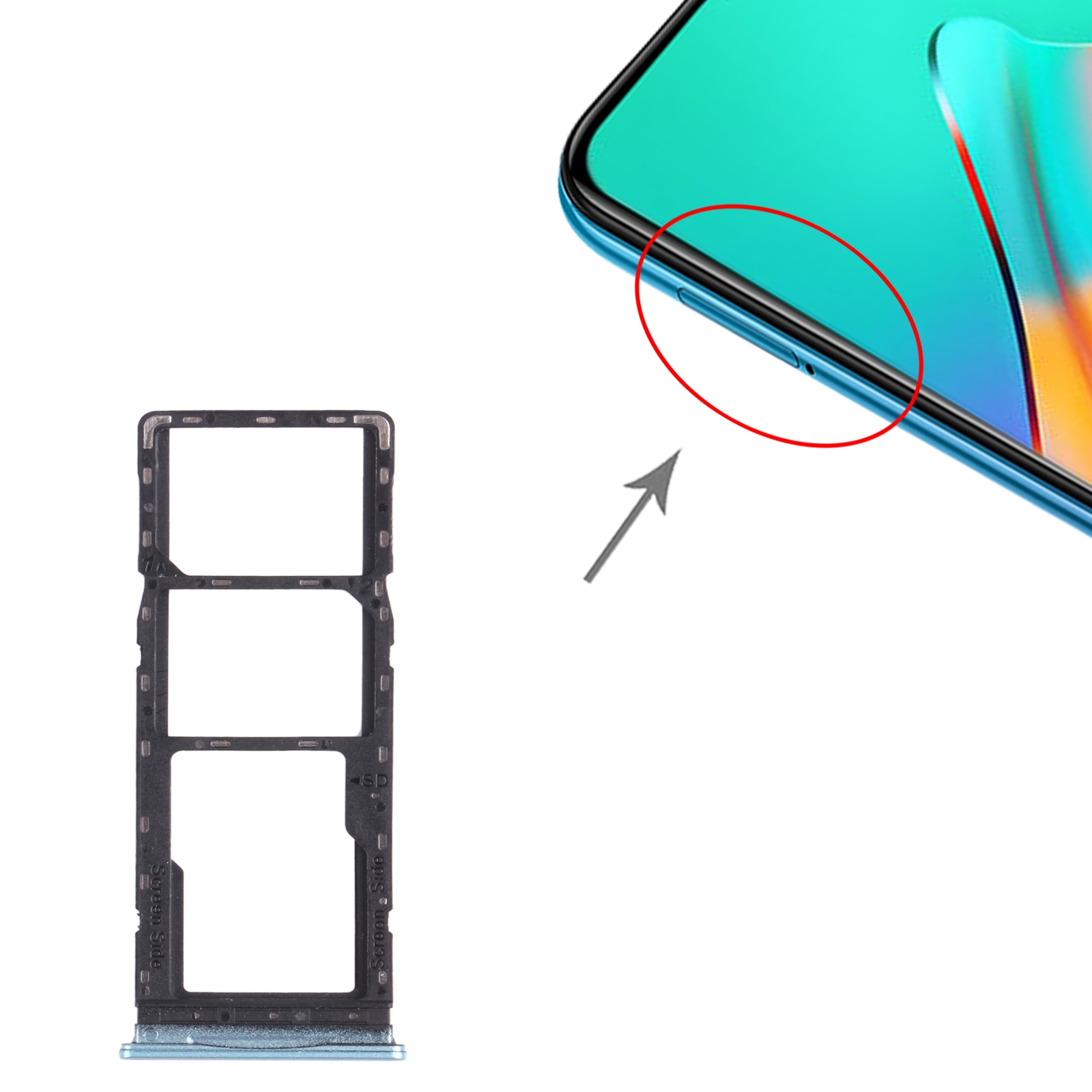 Infinix Hot 10 Play X688C Green SIM Card Tray Replacement - Image 3