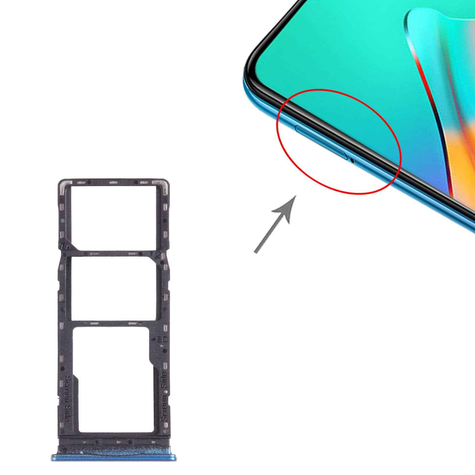 Infinix Hot 10 Play Blue SIM Card Tray Replacement - Image 3
