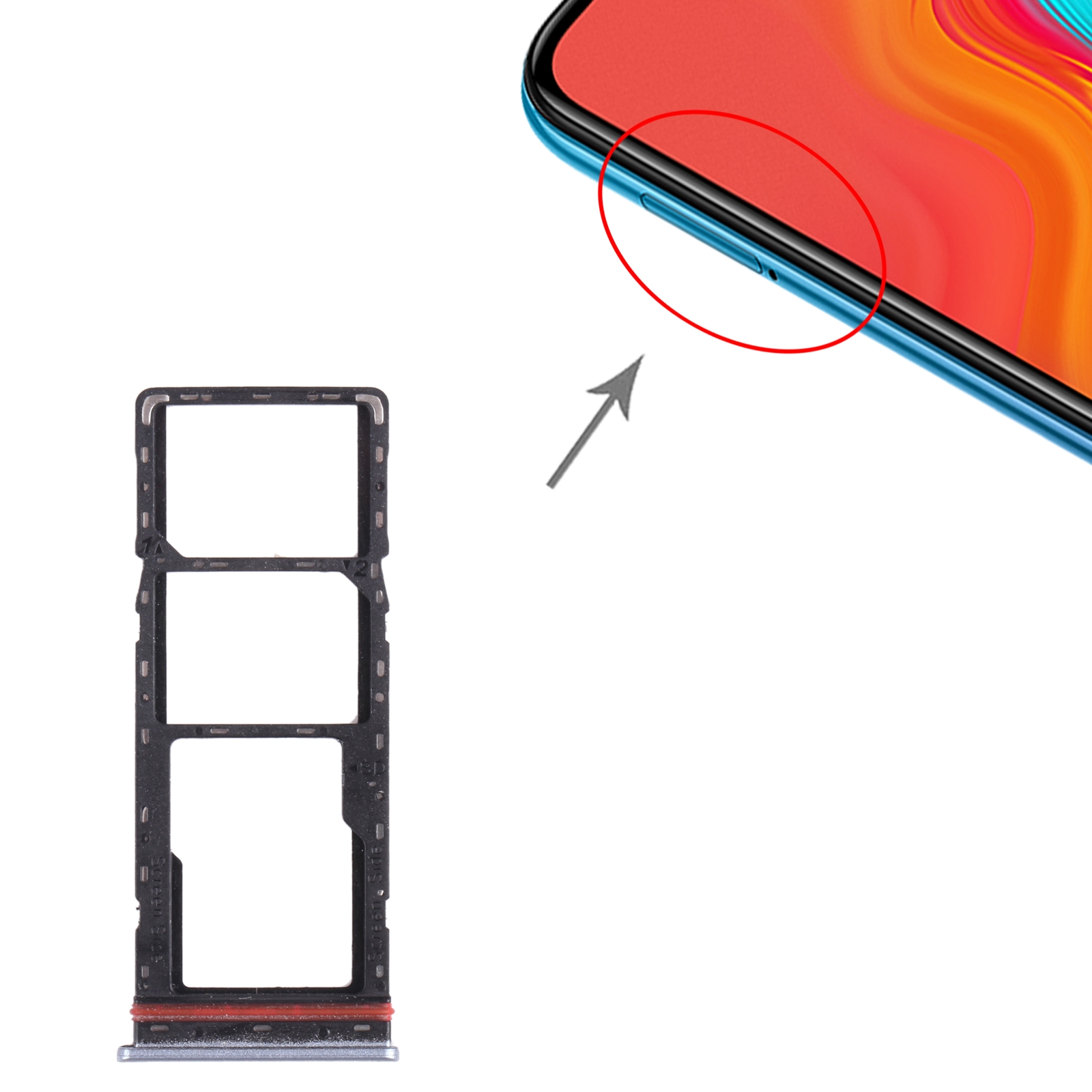 Infinix Hot 8 Lite X650 Grey SIM Card Tray Replacement - Image 3