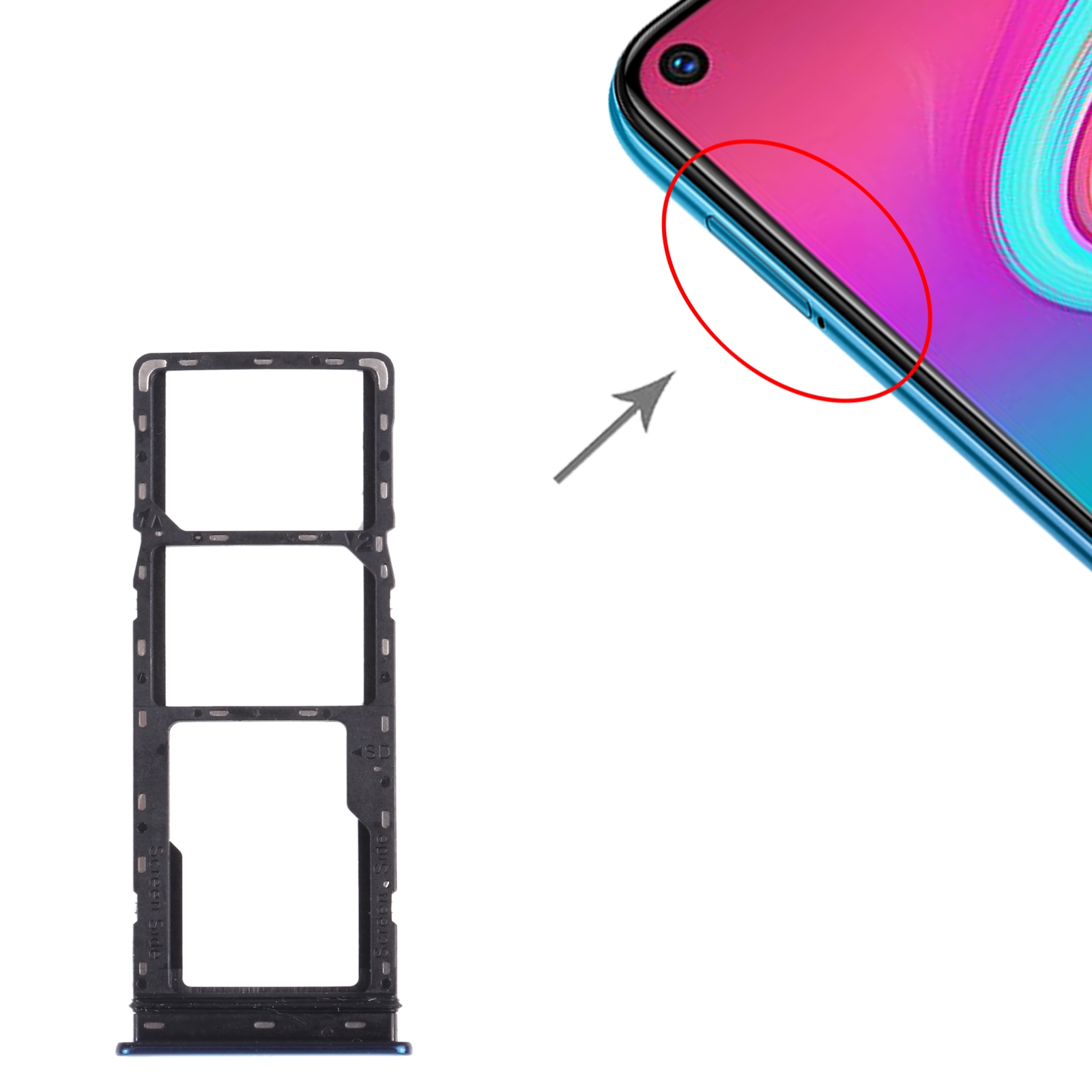 Infinix S5 X652 Blue SIM Card Tray Replacement - Image 3