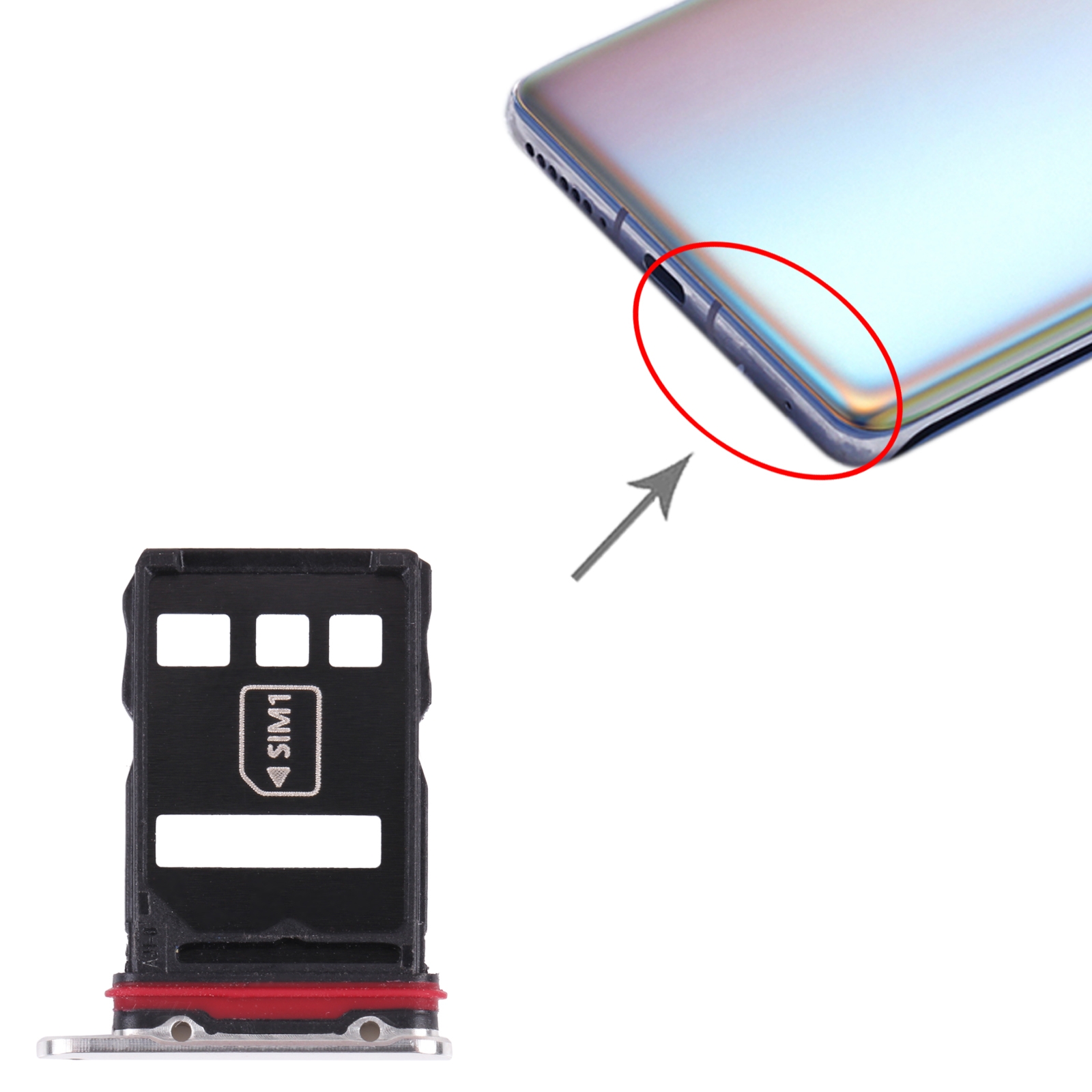 Huawei Mate 40 Pro+ Silver SIM Card Tray Replacement - Image 3