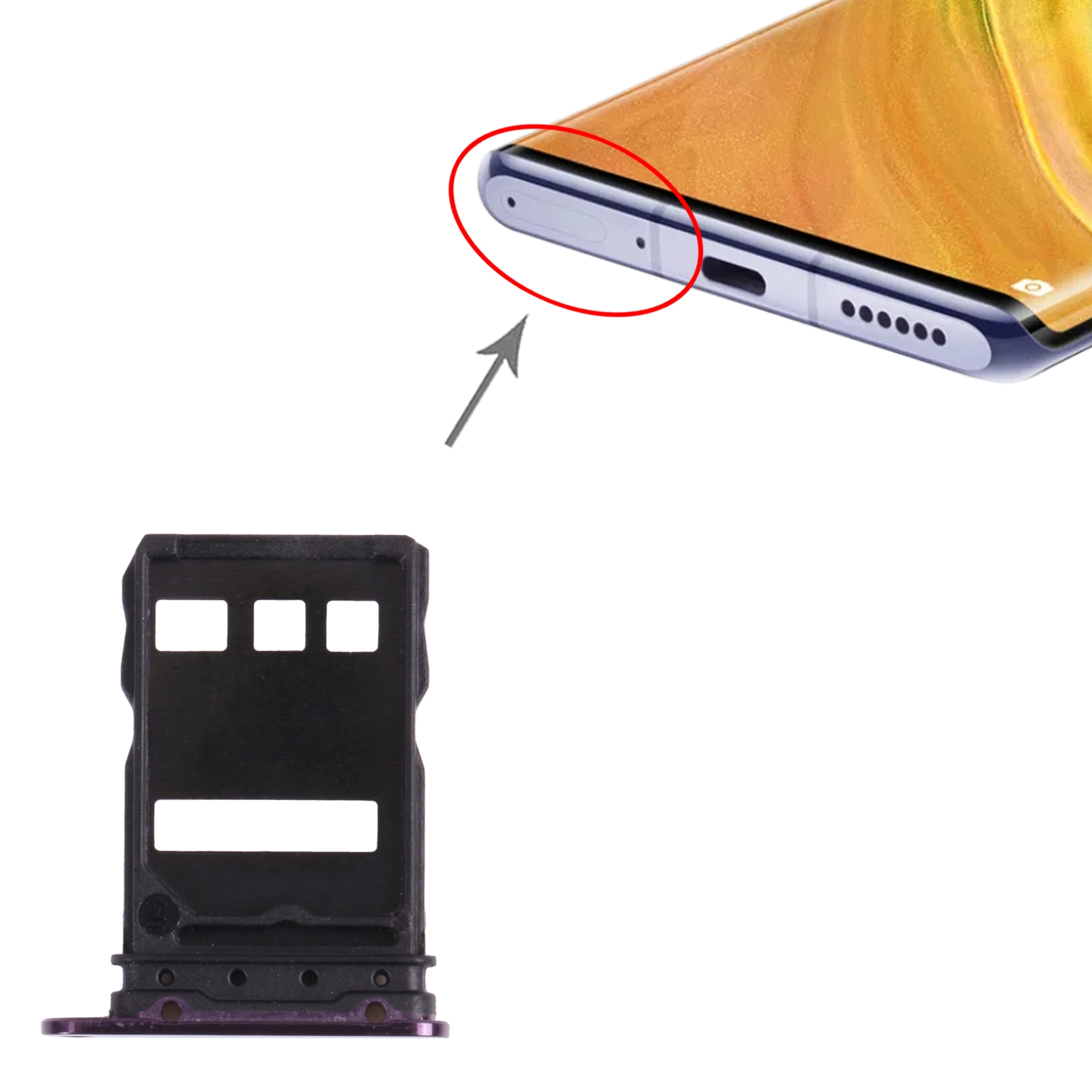 Huawei Mate 30E Pro 5G Dark Purple SIM Card Tray Replacement - Image 3