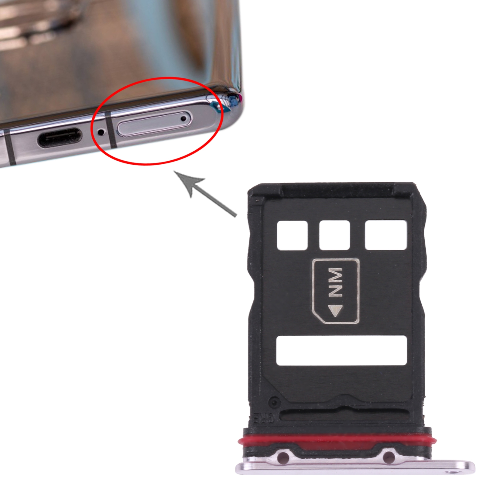 Huawei P50 Pro+ Purple SIM Card Tray Replacement - Image 3