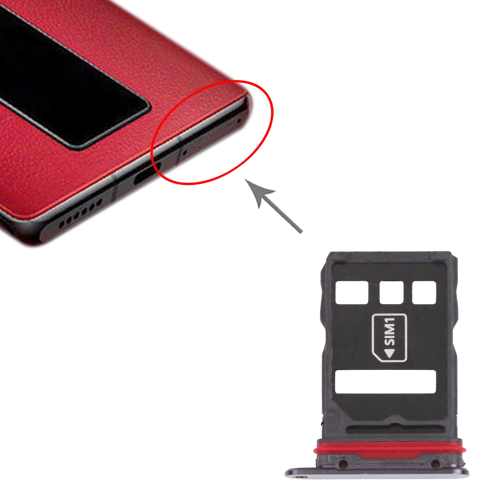 Huawei Mate 30 RS Porsche Design Black SIM Card Tray Replacement - Image 3