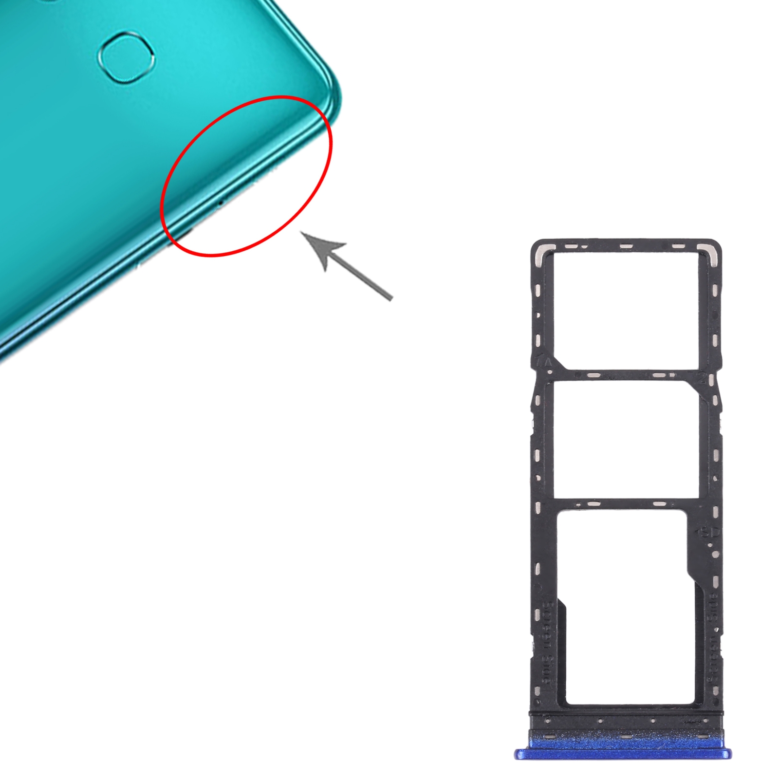 Infinix S4 X626 Blue SIM Card Tray Replacement - Image 3
