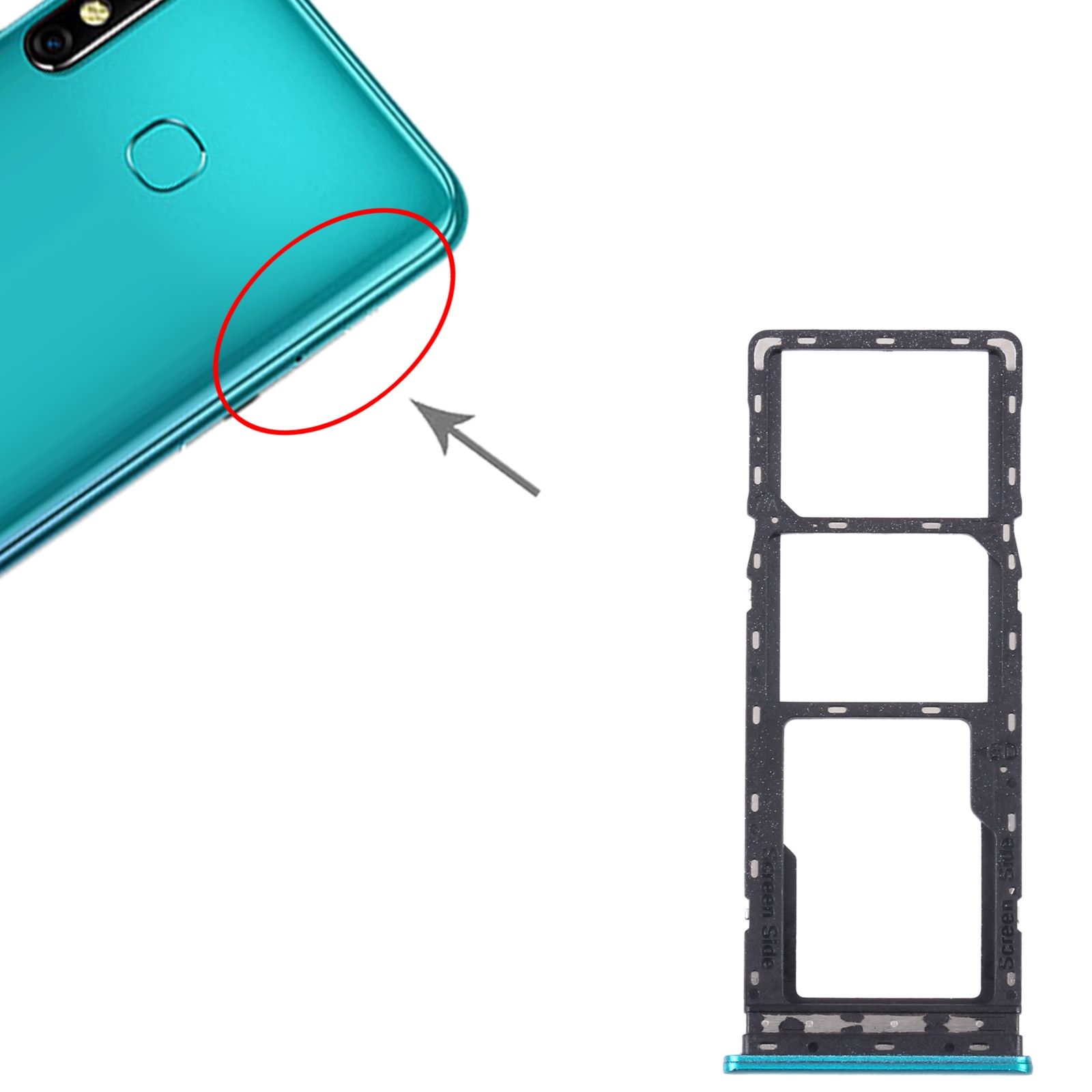Infinix Note 7 X690 Green SIM Card Tray Replacement - Image 3