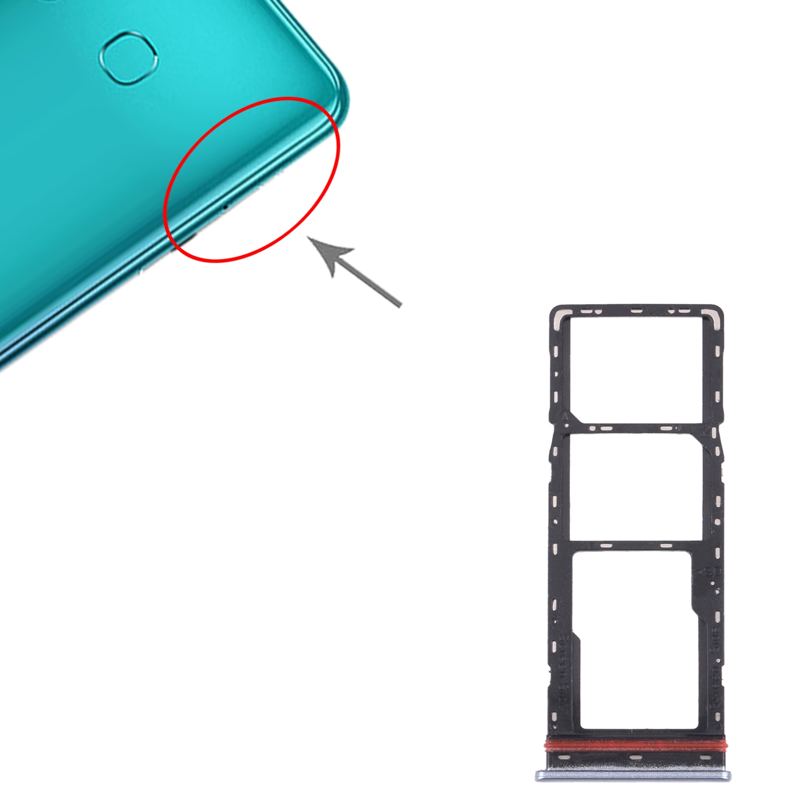 Infinix Zero 8 X687 Silver SIM Card Tray Replacement - Image 3