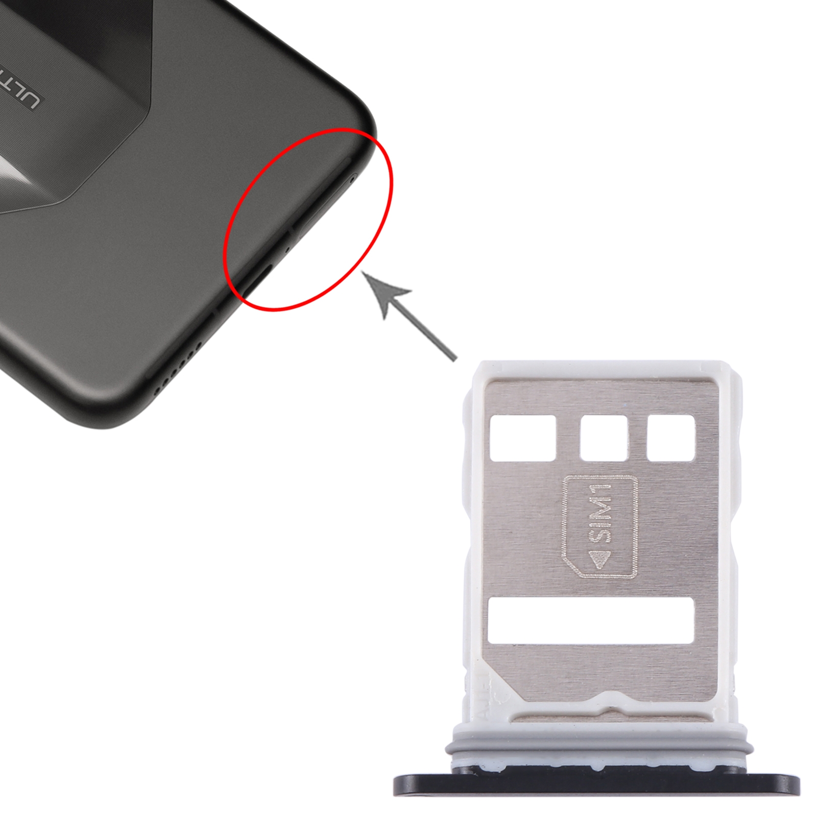 Huawei Mate 60 RS Ultimate Black SIM Card Tray Replacement - Image 3