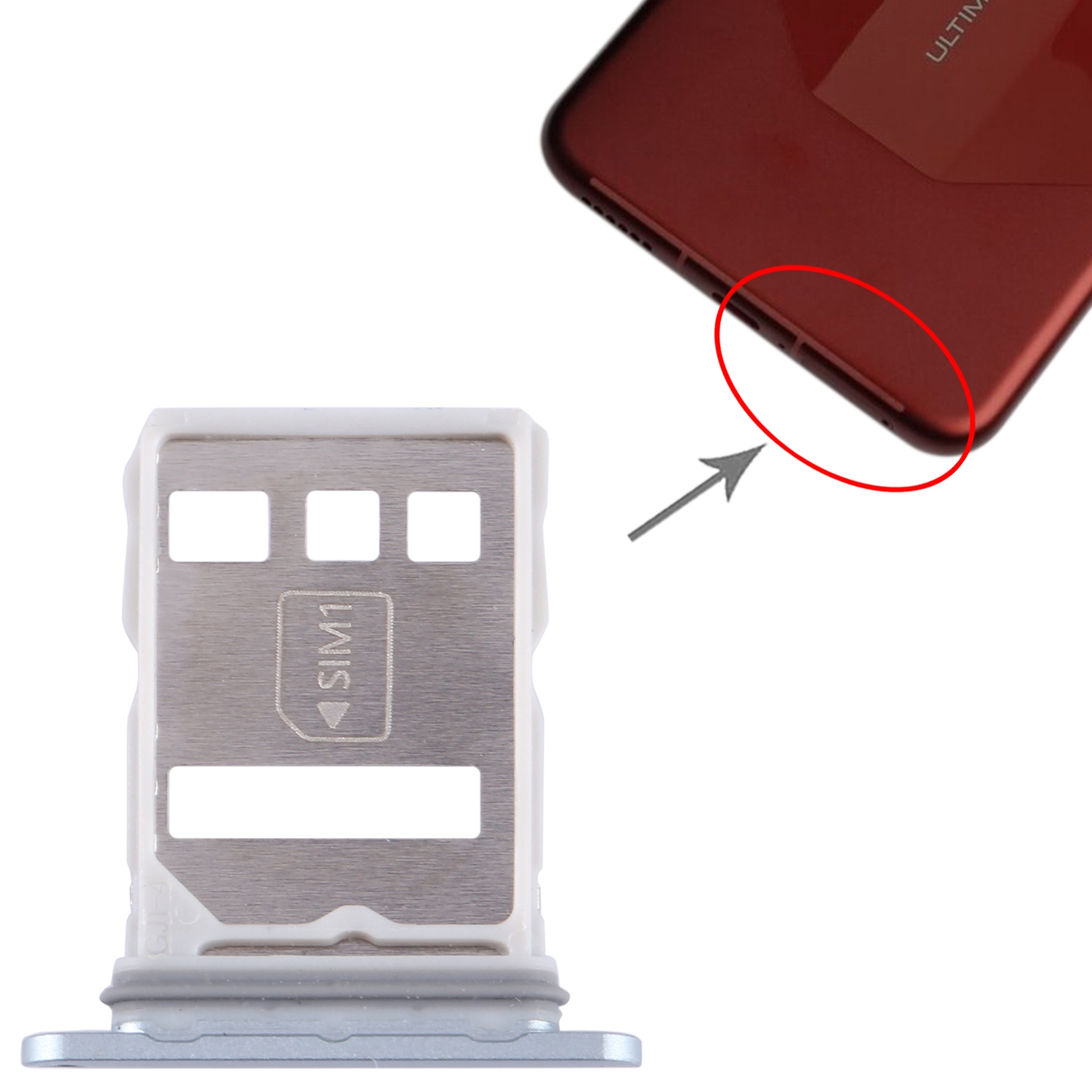 Huawei Mate 60 Pro+ Silver SIM Card Tray Replacement - Image 3