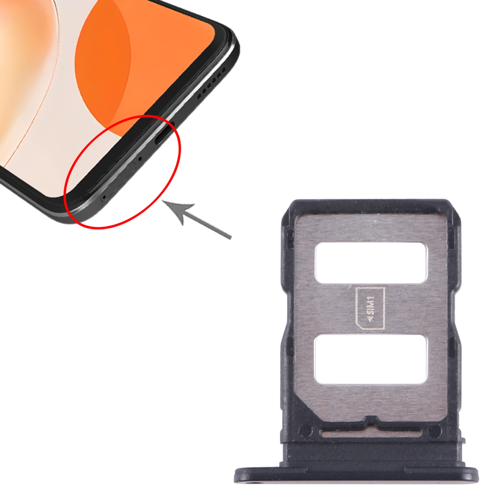 Huawei Enjoy 60X Black SIM Card Tray Replacement - Image 3