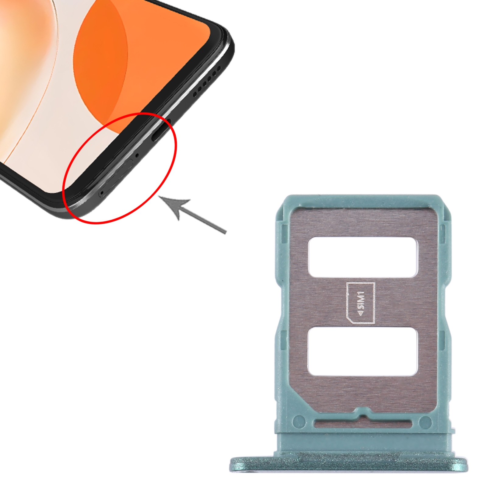 Huawei Enjoy 60X Green SIM Card Tray Replacement - Image 3