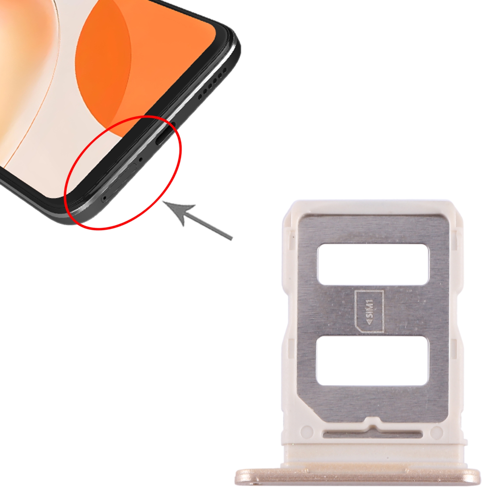 Huawei Enjoy 60X Gold SIM Card Tray Replacement - Image 3