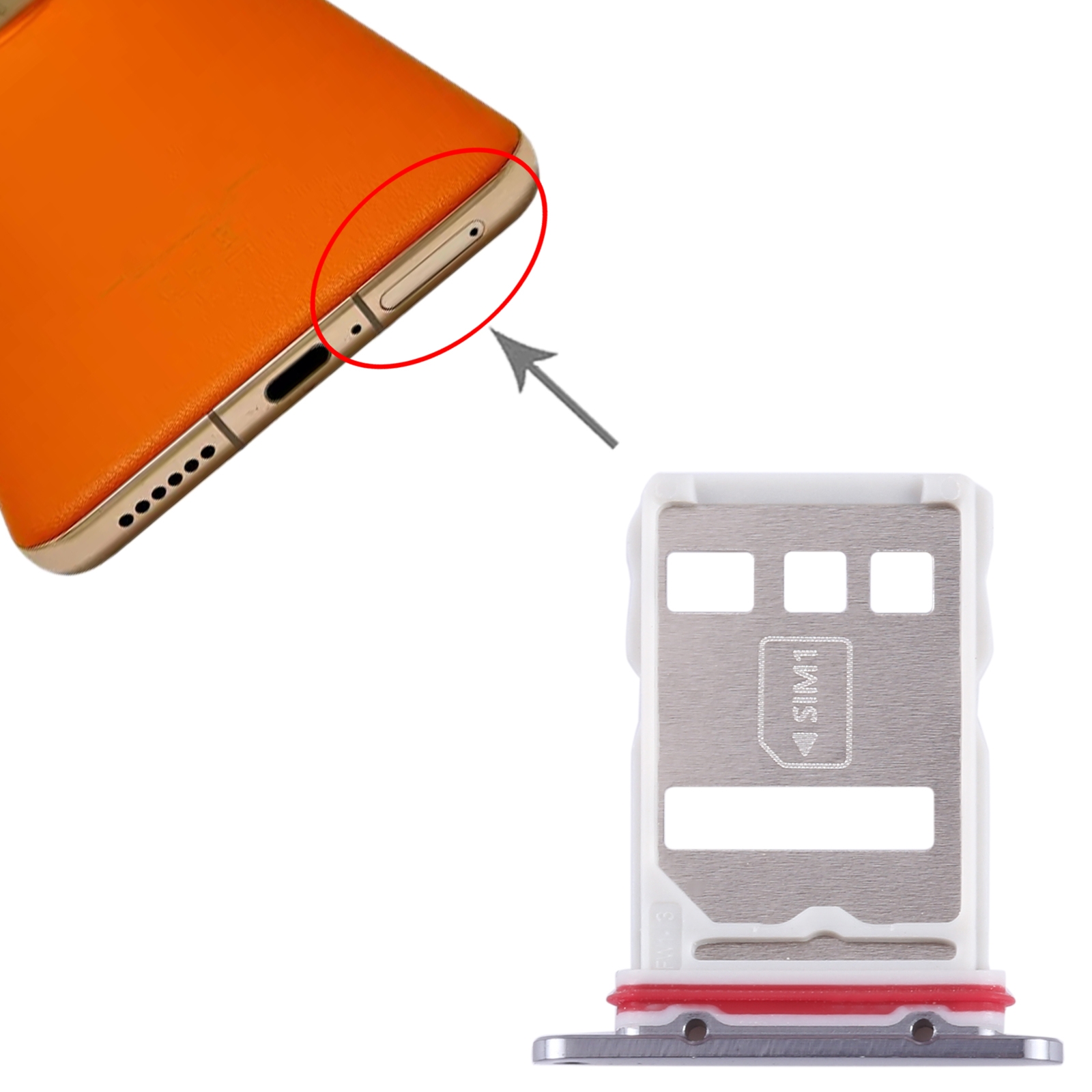 Huawei Mate 50E Black SIM Card Tray Replacement - Image 3