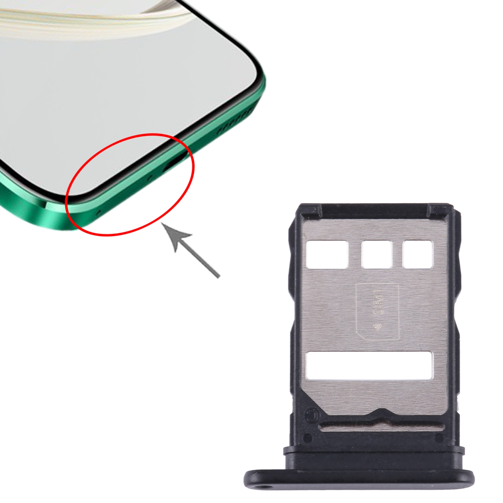 Huawei nova 10Z Black SIM Card Tray Replacement - Image 3