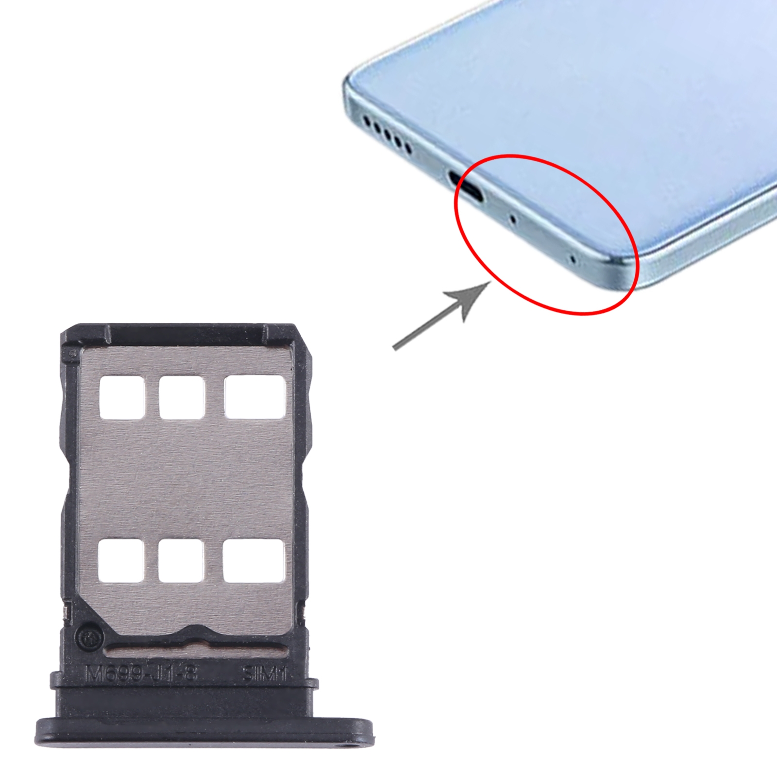 Huawei Enjoy 50 Pro Black SIM Card Tray Replacement - Image 3