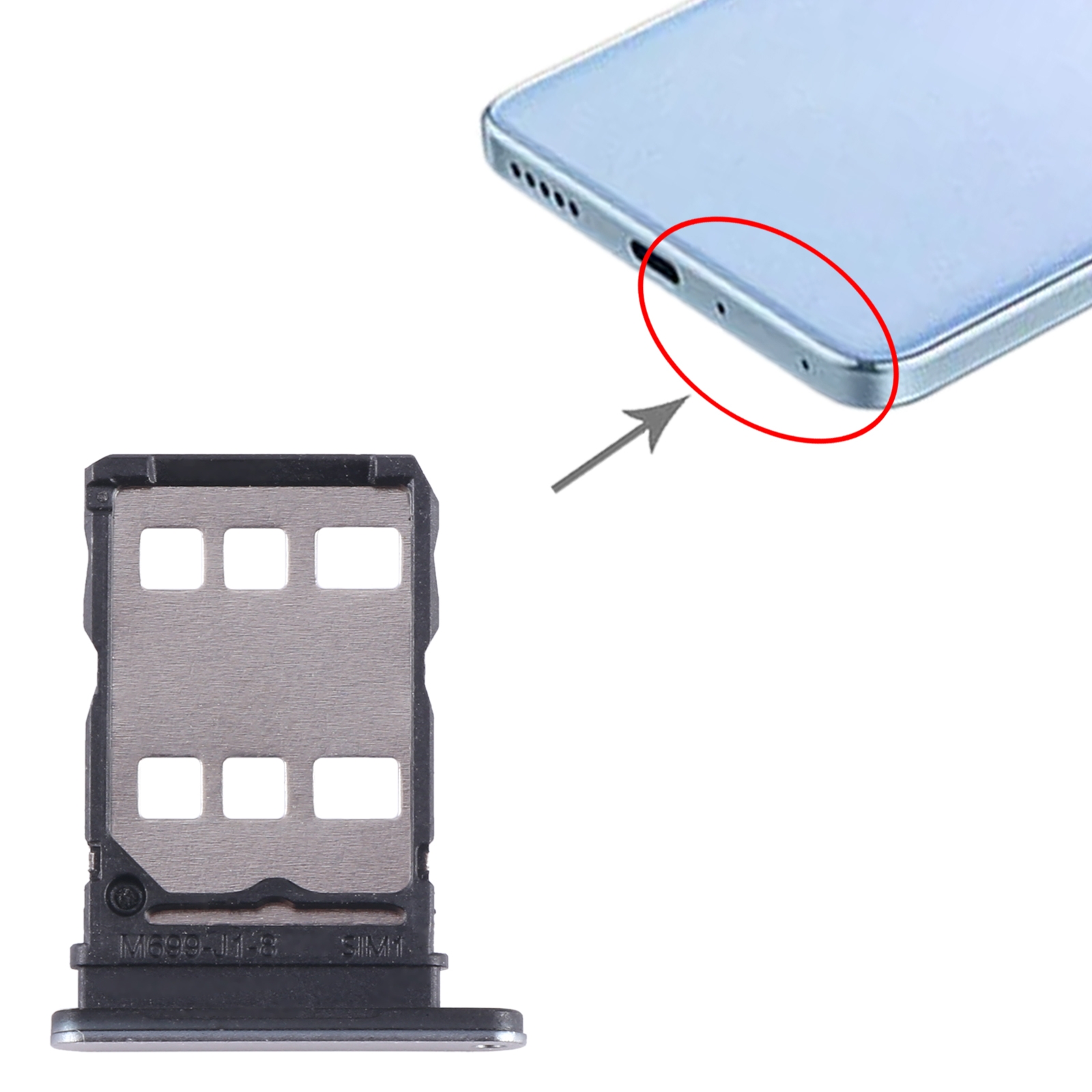 Huawei Enjoy 50 Pro Gold SIM Card Tray Replacement - Image 3