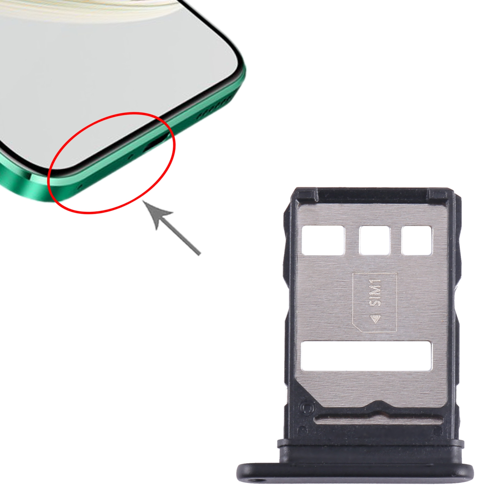 Huawei Nzone S7 Pro 5G Black SIM Card Tray Replacement - Image 3
