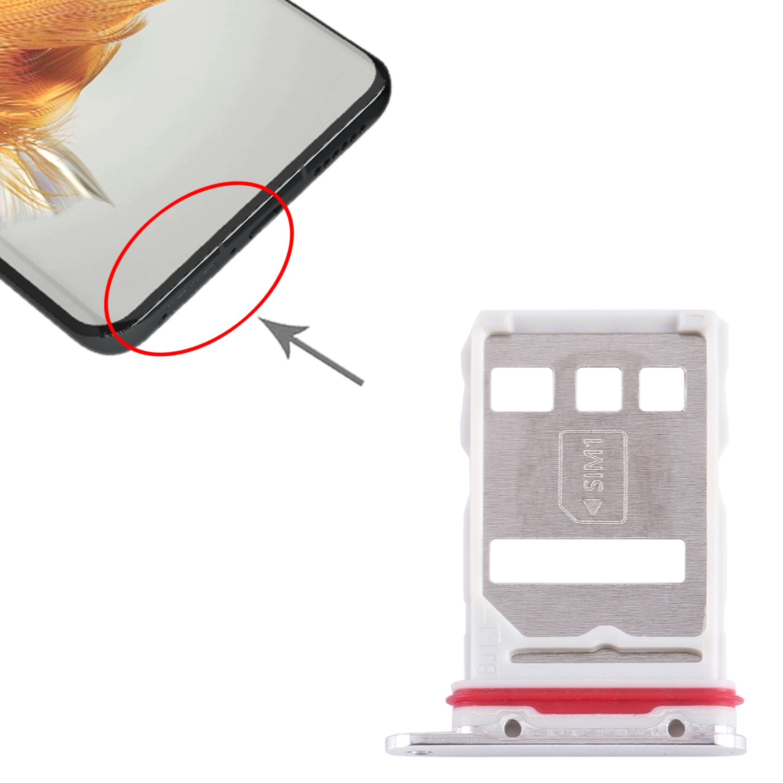Huawei Mate 50 Pro Silver SIM Card Tray Replacement - Image 3