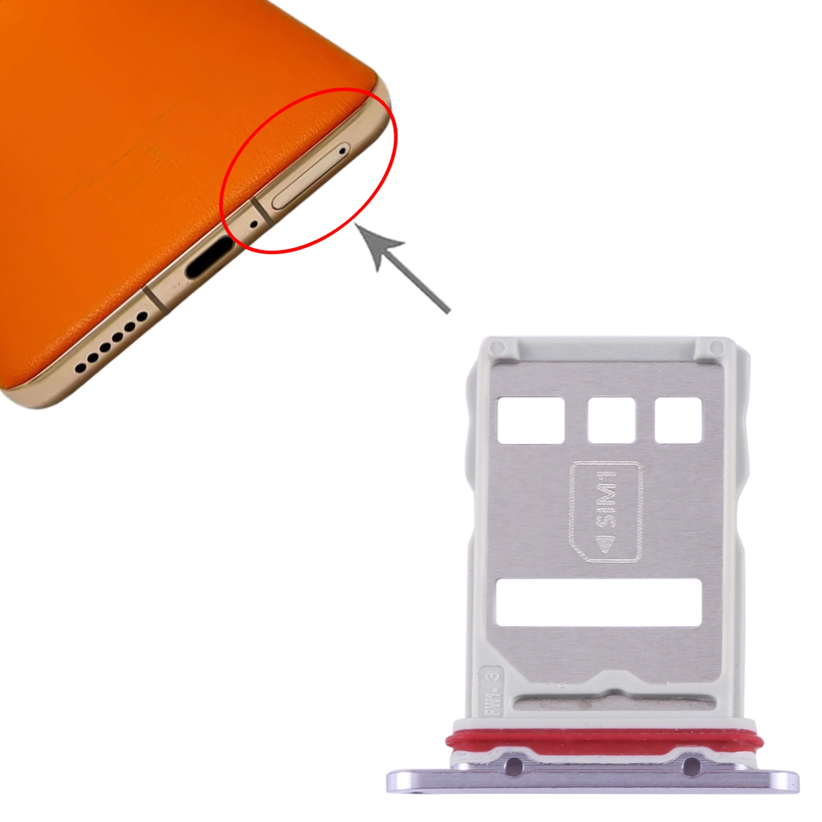 Huawei Mate 50 Purple SIM Card Tray Replacement - Image 3