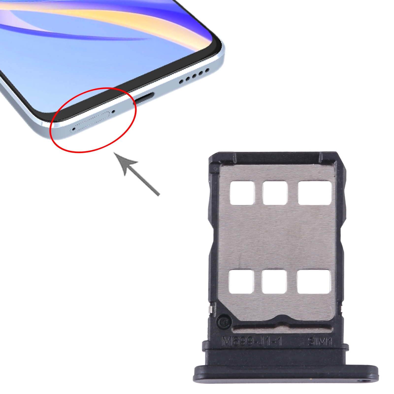 Huawei nova Y90 Black SIM Card Tray Replacement - Image 3