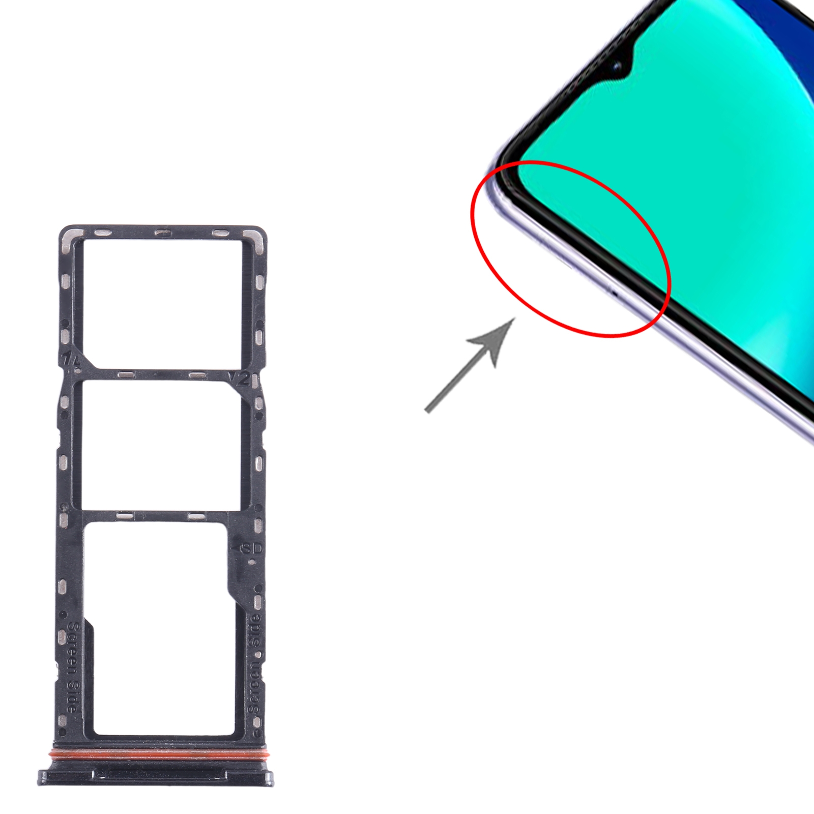 Infinix Hot 10i X659B Black SIM Card Tray Replacement - Image 3