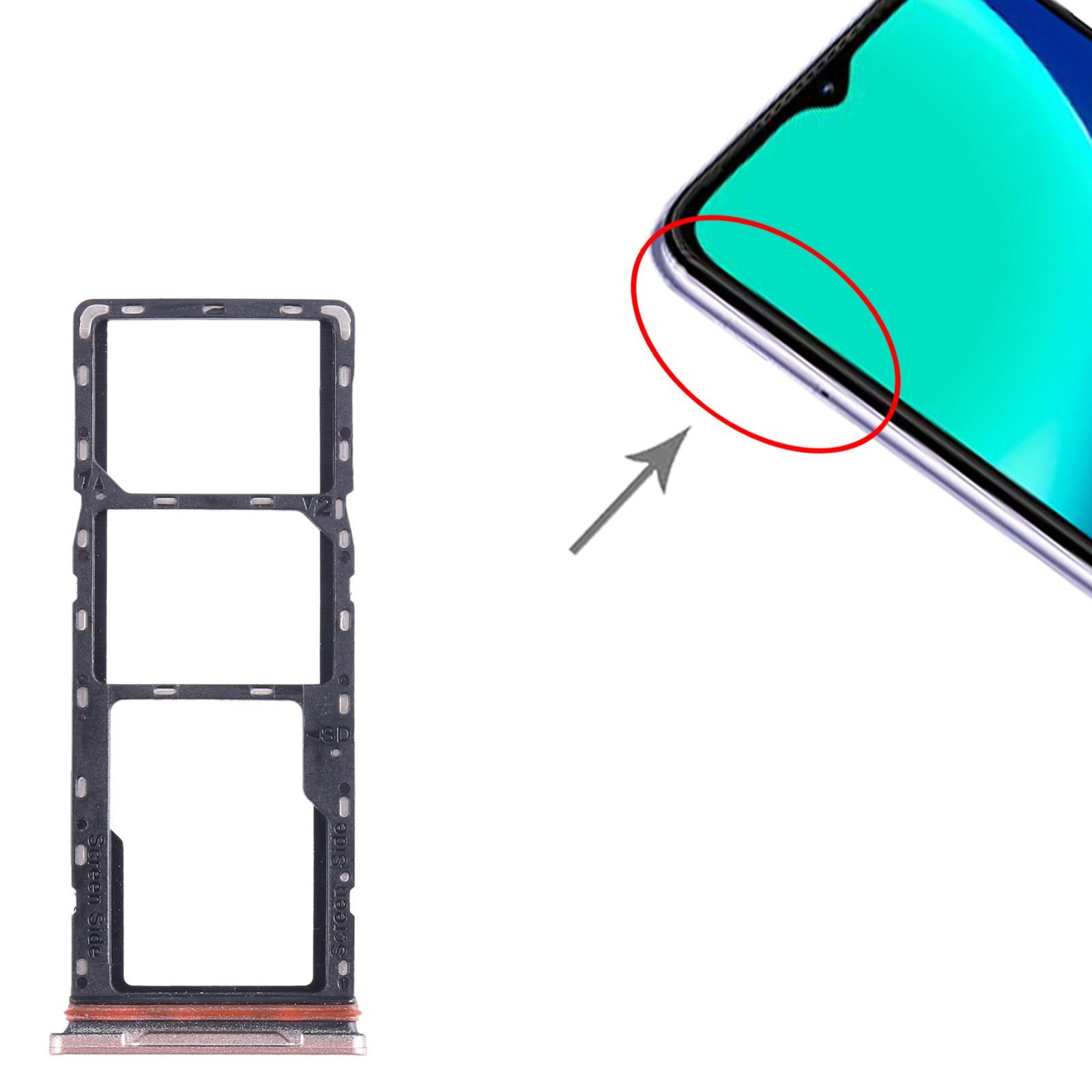 Infinix Hot 10i X659B Gold SIM Card Tray Replacement - Image 3